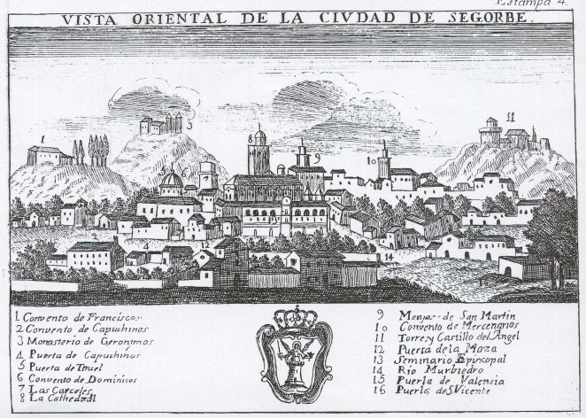 Vista Segorbe. Atlante español. Año 1784